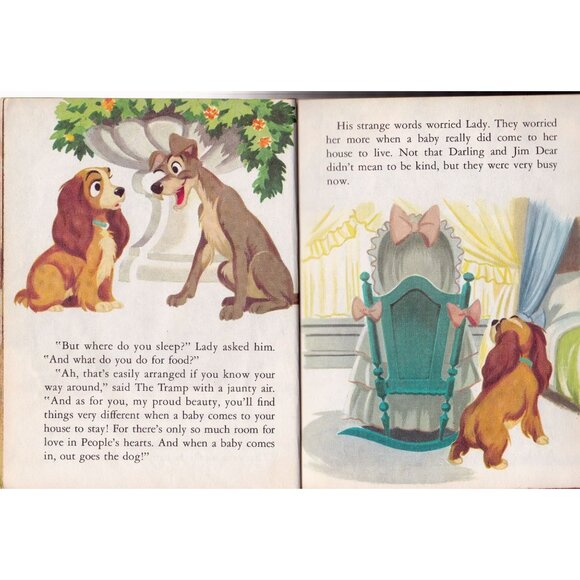 Walt Disneys Lady Little Golden Book 1954 D42 25¢ Cover Lady & the Tramp Tie-In - Picture 4 of 5